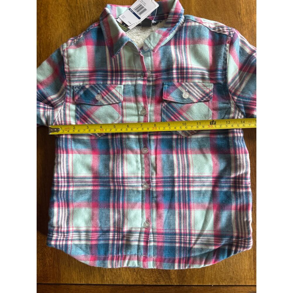 NWT Eddie Bauer Girls Plaid Sherpa Lined Shirt Jacket Size 6/7 - Picture 6 of 9